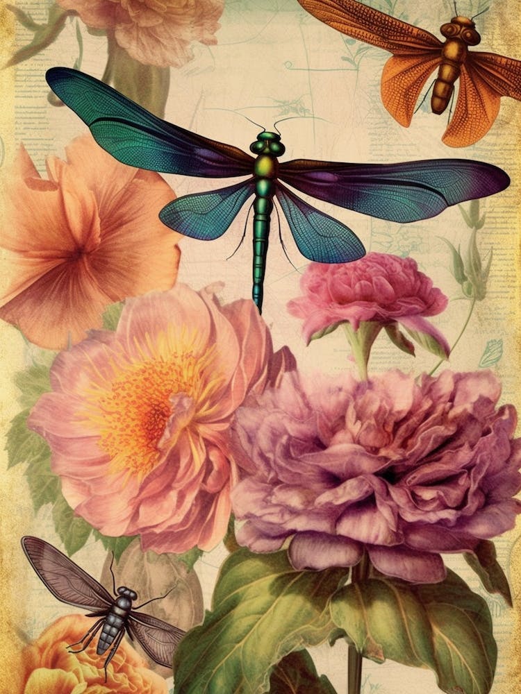 Dragonfly Vintage Pastel 3