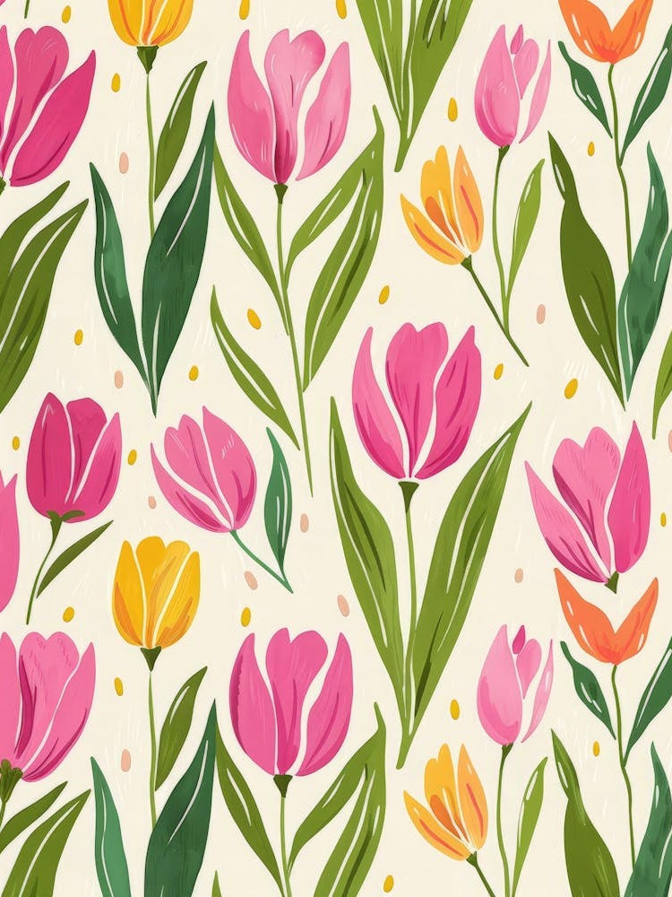 Tulips Seamless Pattern
