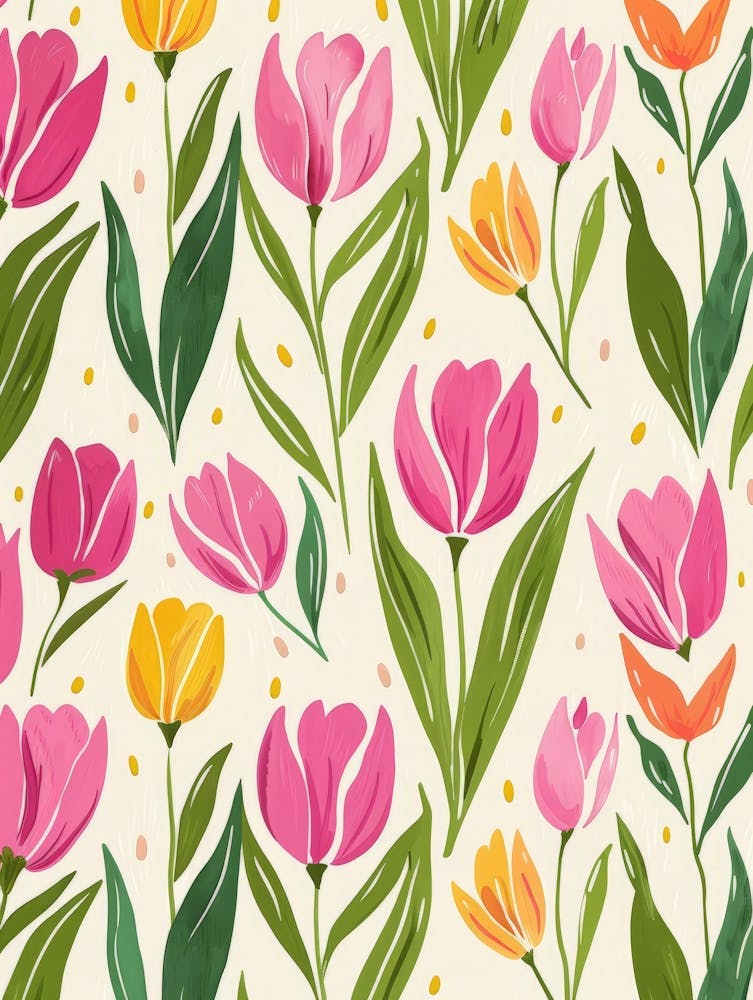 Tulips Seamless Pattern