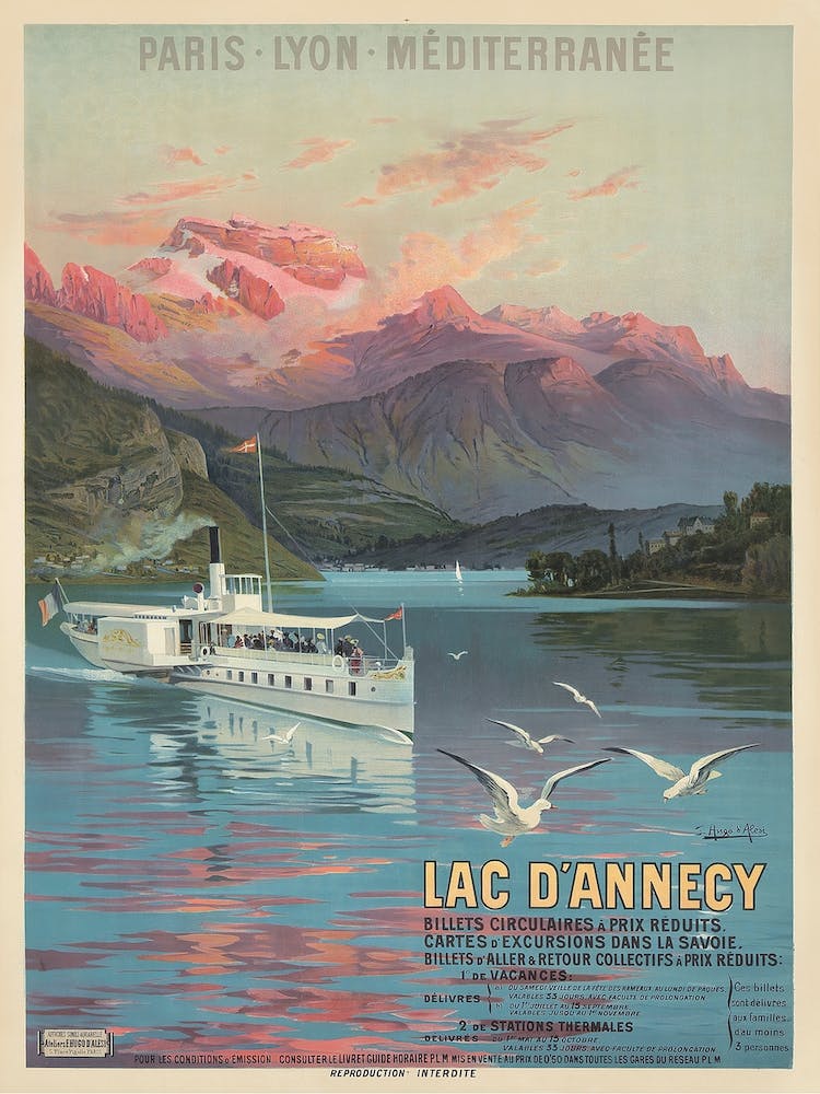 Le Lac D’Annecy French Travel Poster