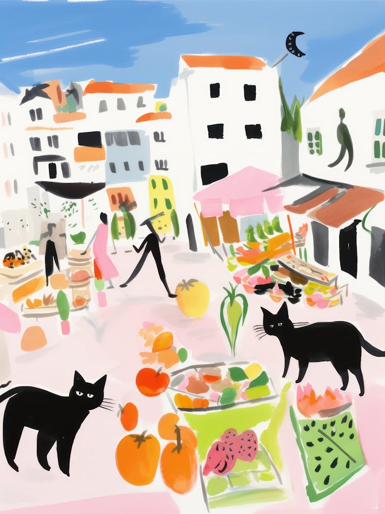 The Food Market In Ibiza 1 Illustration