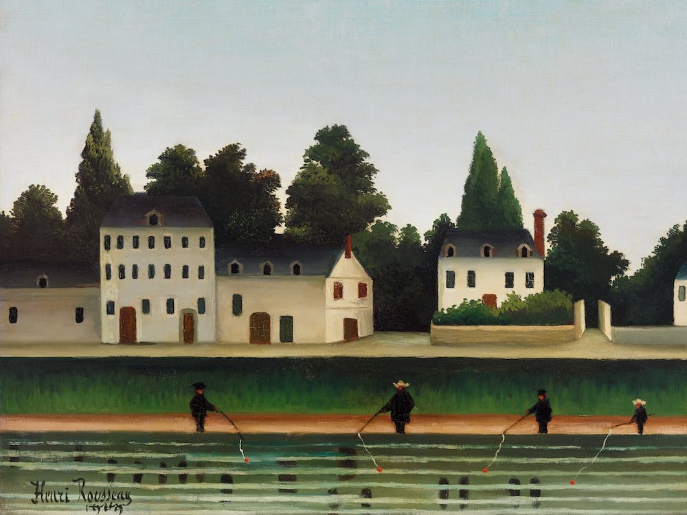 Landscape And Four Fisherman, Henri Rousseau