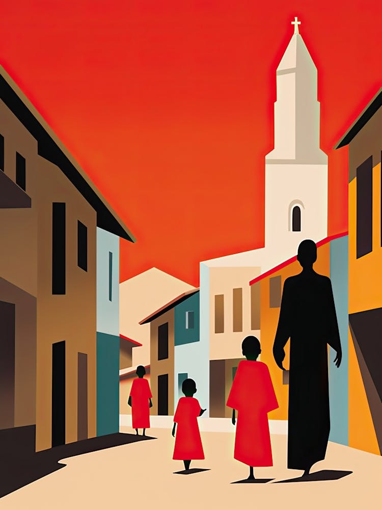 Zanzibar, Tanzania, Bold Outlines 4