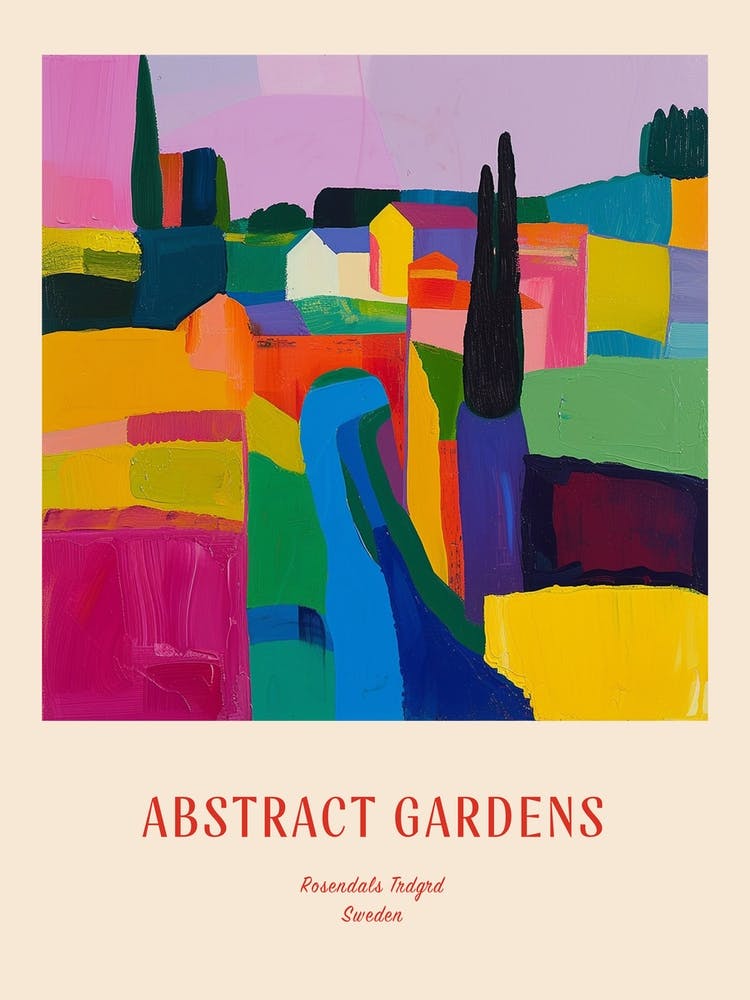 Colourful Gardens Rosendals Trdgrd Sweden 1 Red Poster