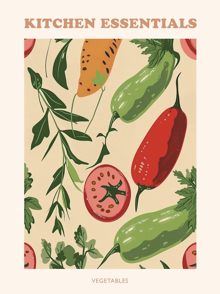 Sélection de Légumes Affiche Illustrée 3