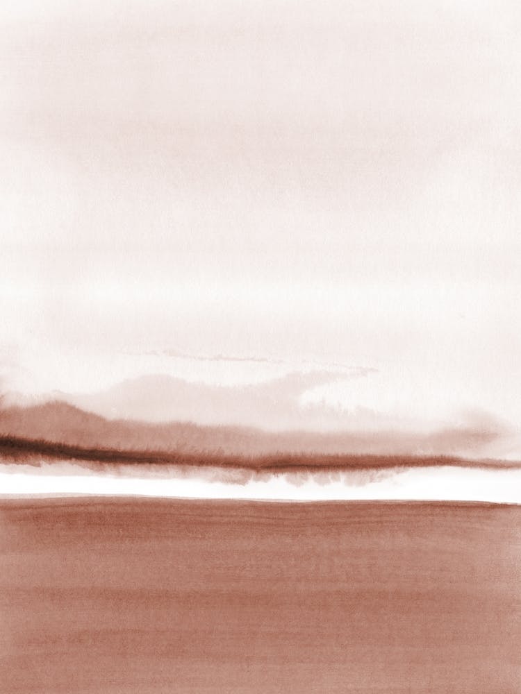 Minimal Watercolor Landscape Terracotta