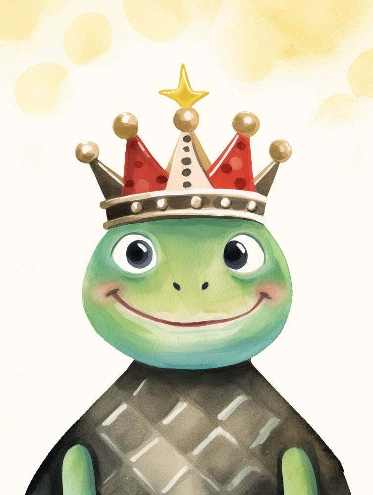 Little Turtle 2 Wearing A Crown