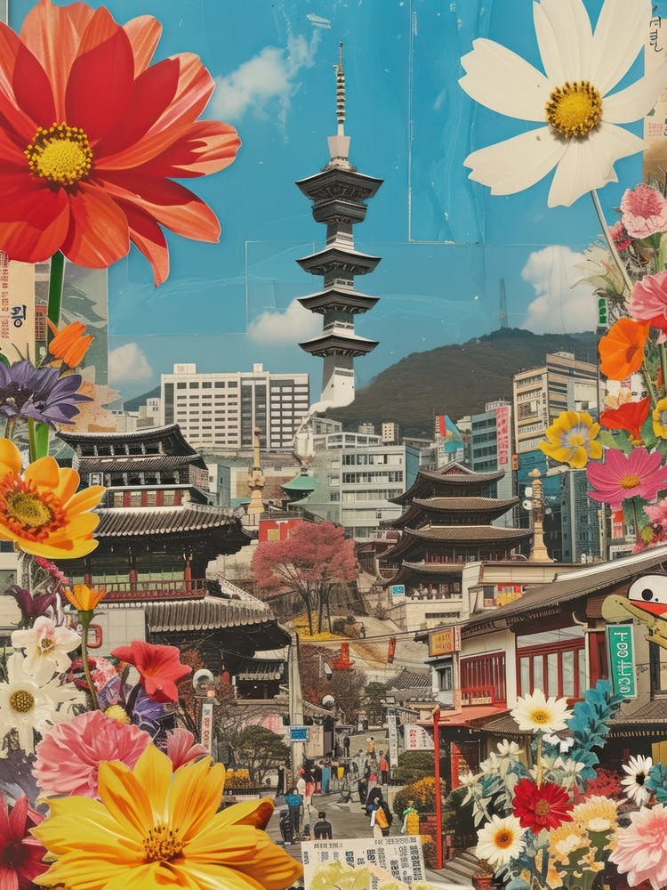 Seoul   Floral Retro Collage Style 4