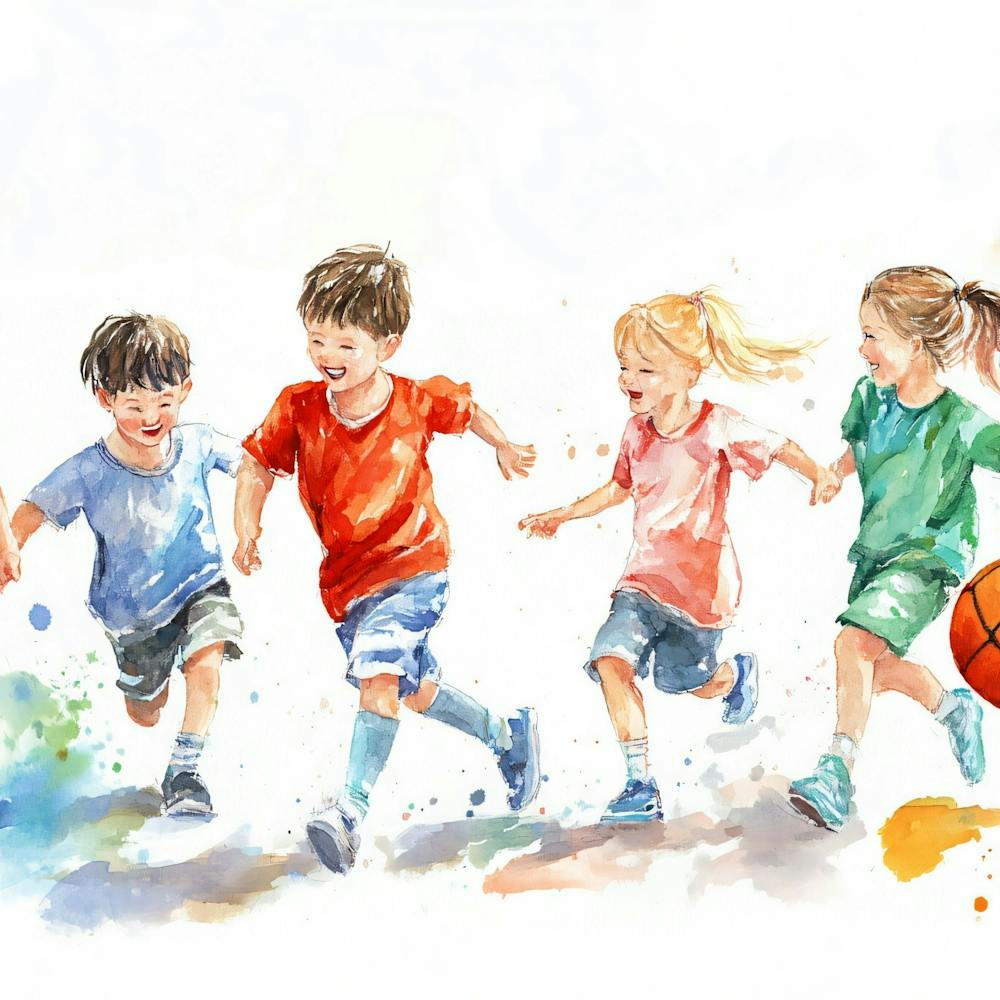 Kids Playing Basketball