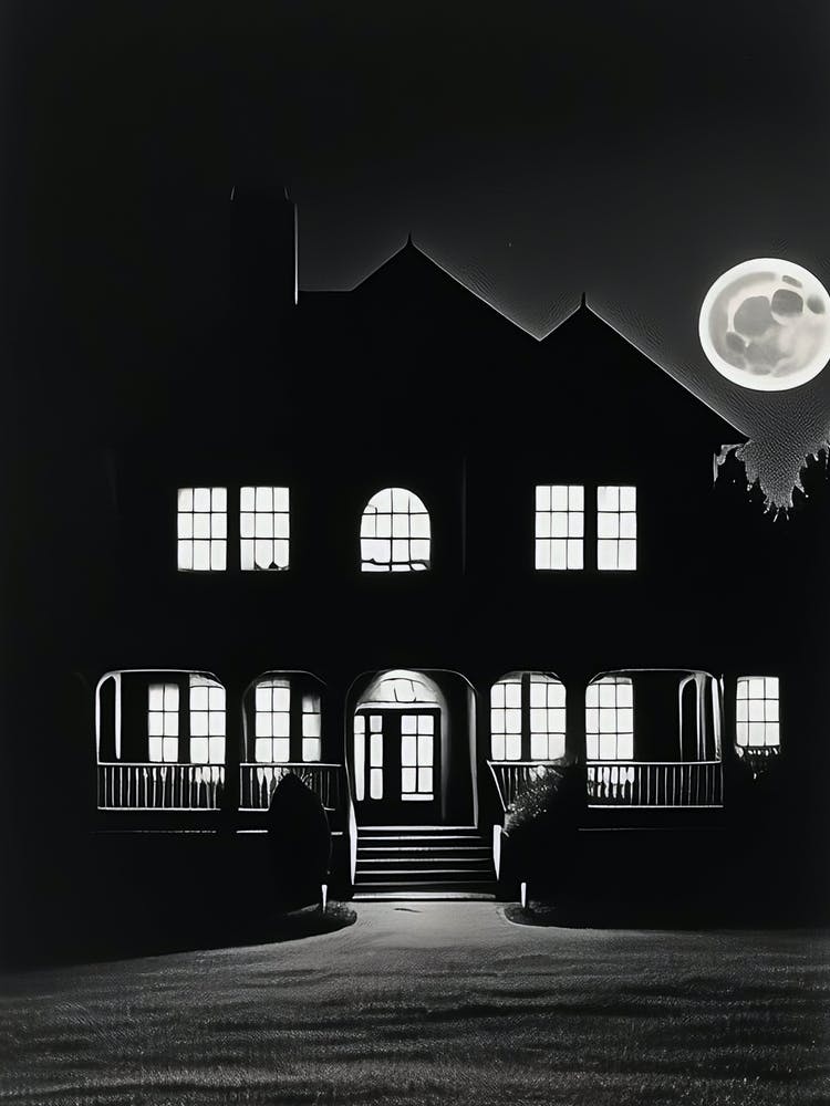 Haunted house in Full Moon