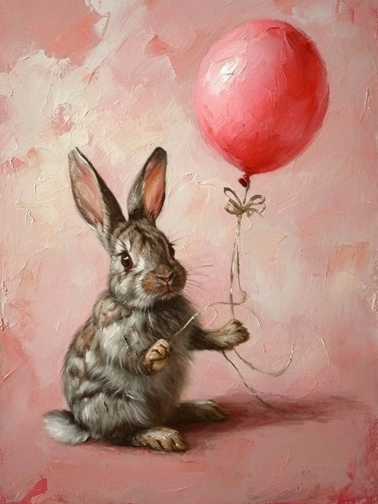 Cute Rabbit 7 With Balloon