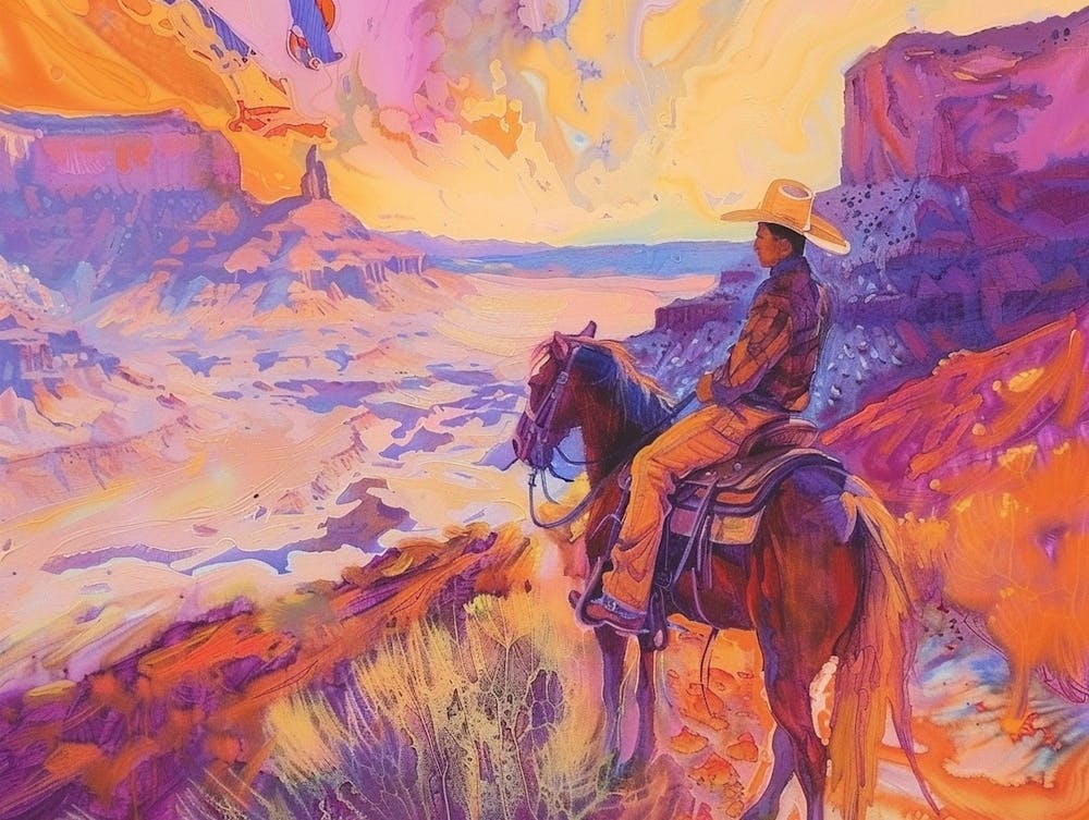 Cowboy Painting Zion National Park Utah 3