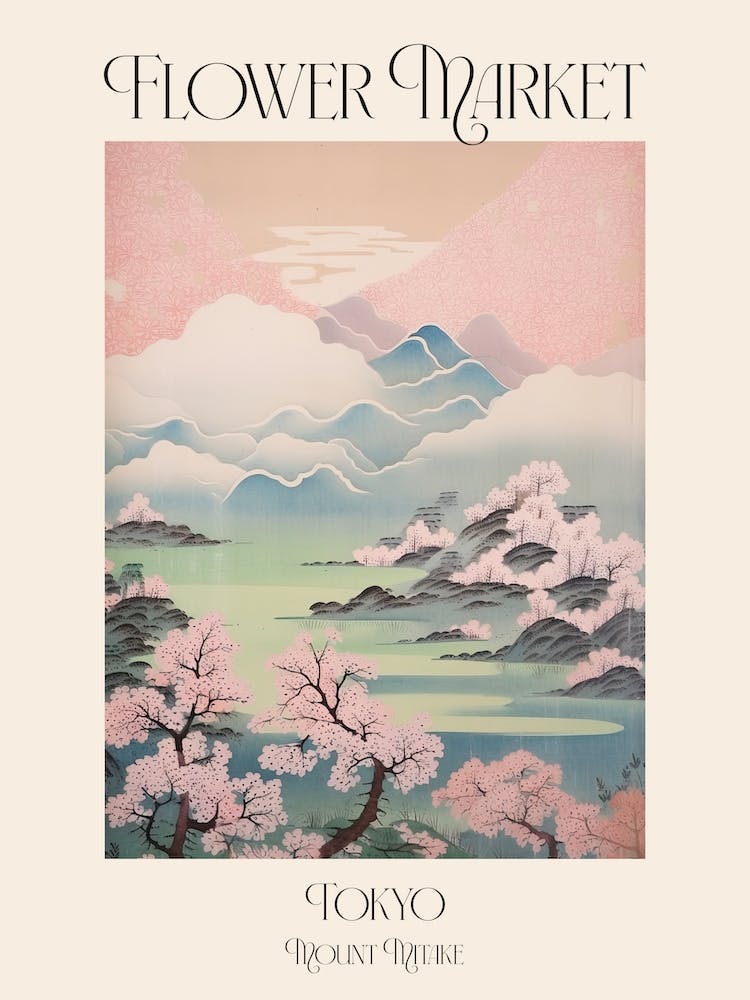 Flower Market Mount Mitake In Tokyo, Japanese Landscape 6 Poster