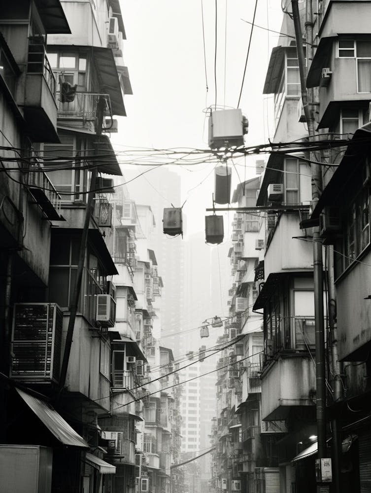 Hong Kong, China, Black And White Old Photo 2