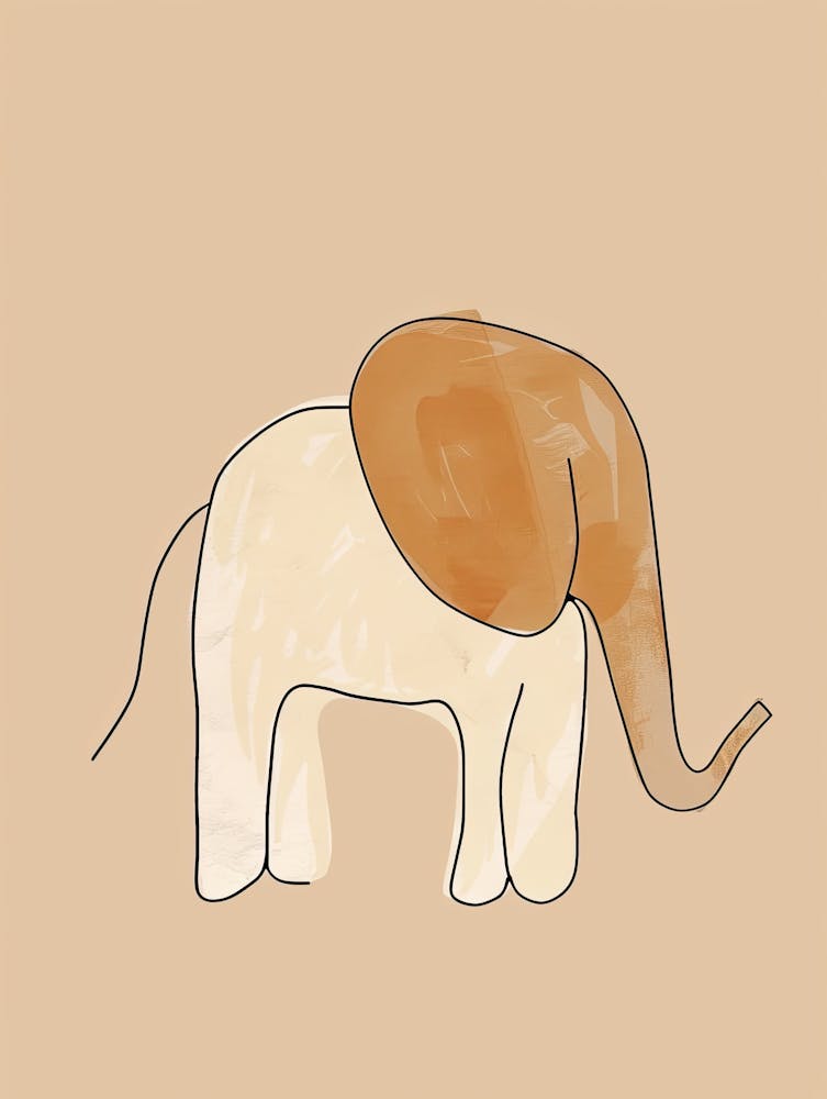 Elephant - Boho, Line Art 12