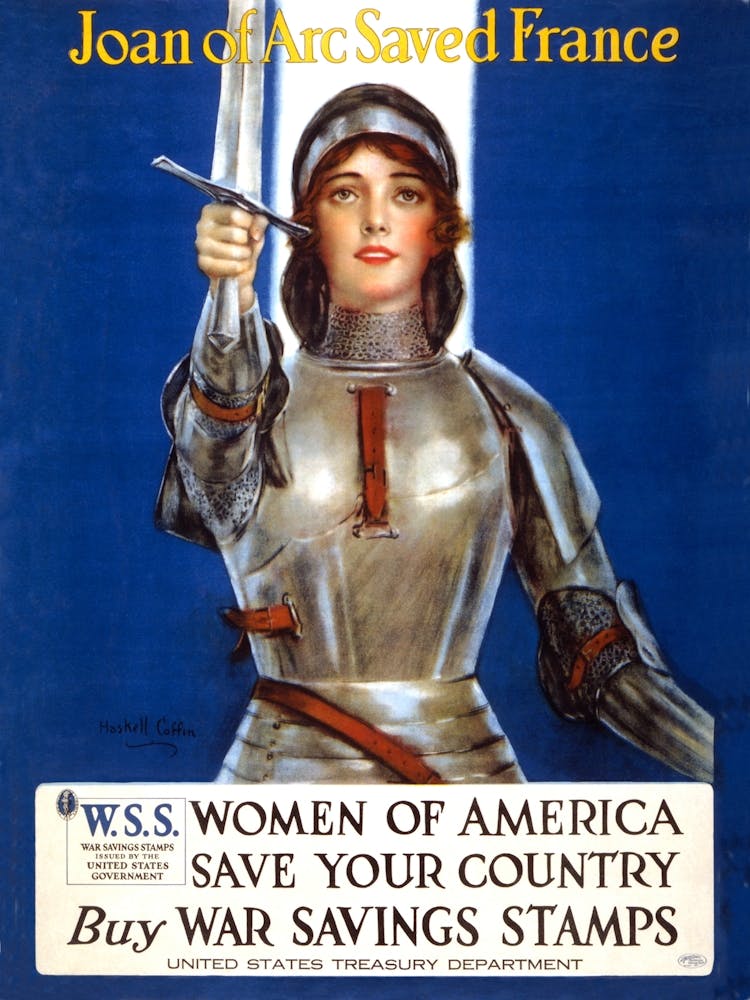 Joan Of Arc Saved The France, Vintage War Propaganda Poster
