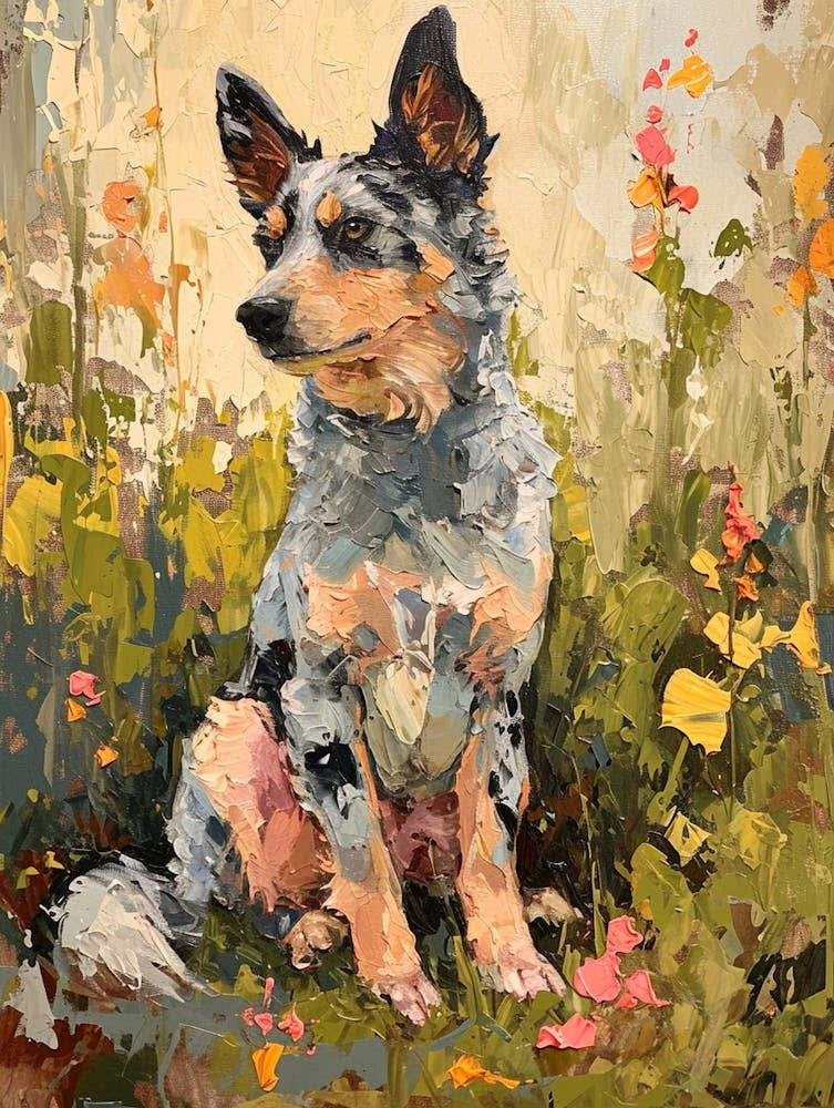 Australian Cattle Dog Acrylic Painting 1