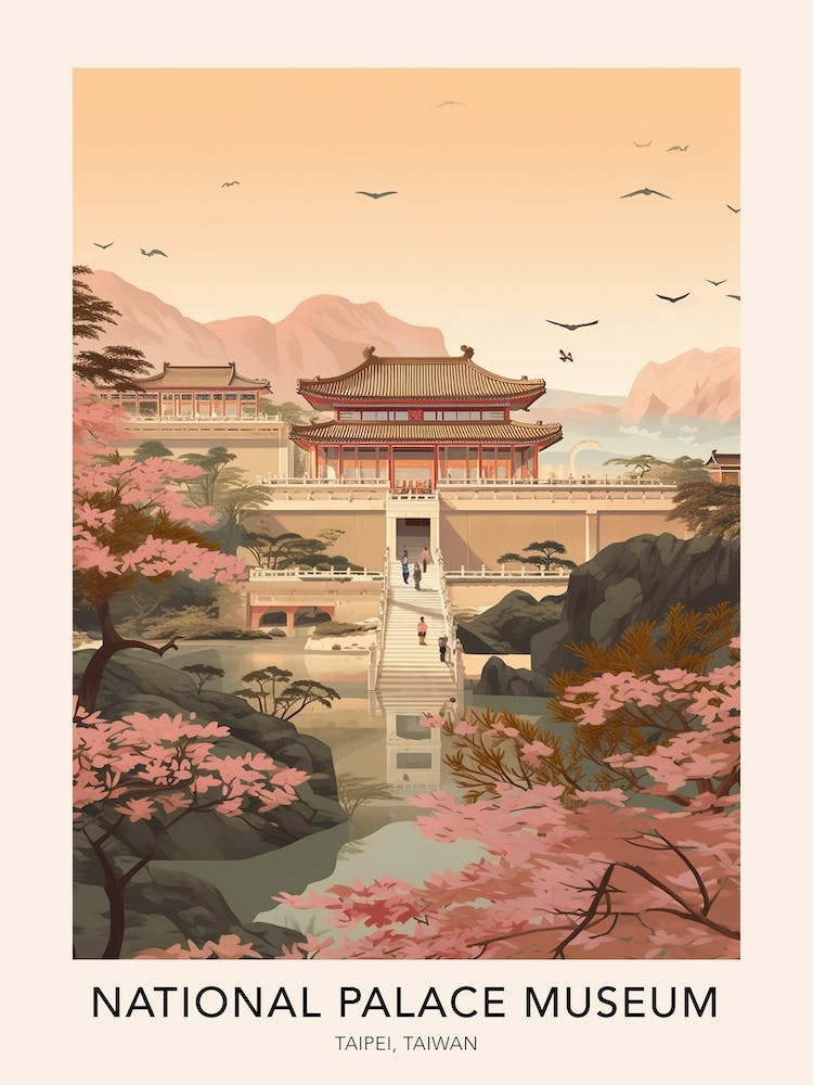 Nationales Palastmuseum Taipeh Taiwan Reiseposter