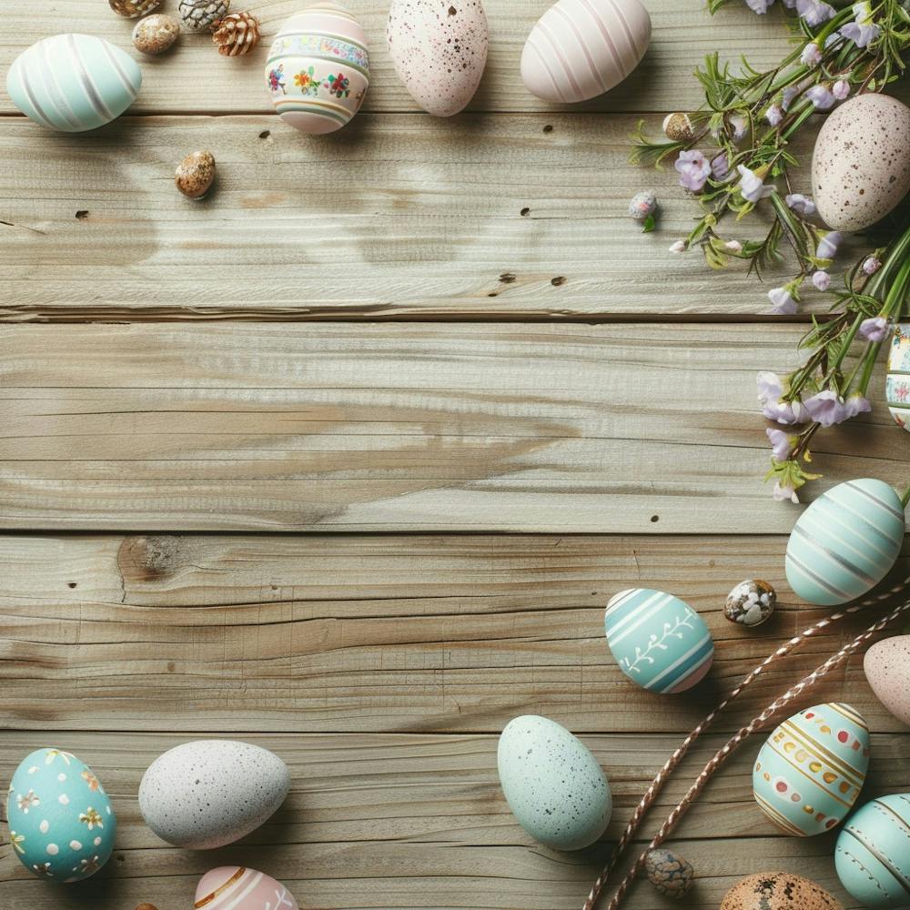 Easter Wooden Table From Above Banner Texture Wi 1718