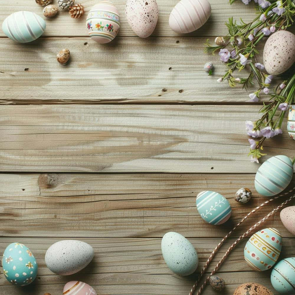 Easter Wooden Table From Above Banner Texture Wi 1718