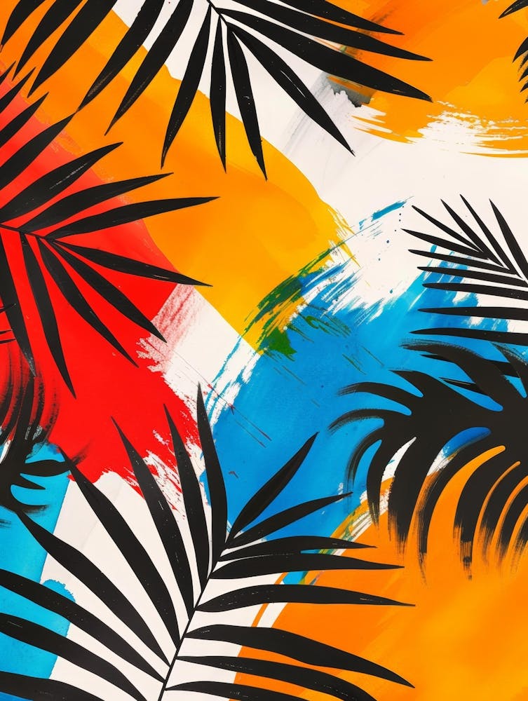 Abstract Tropical Palm Leaves