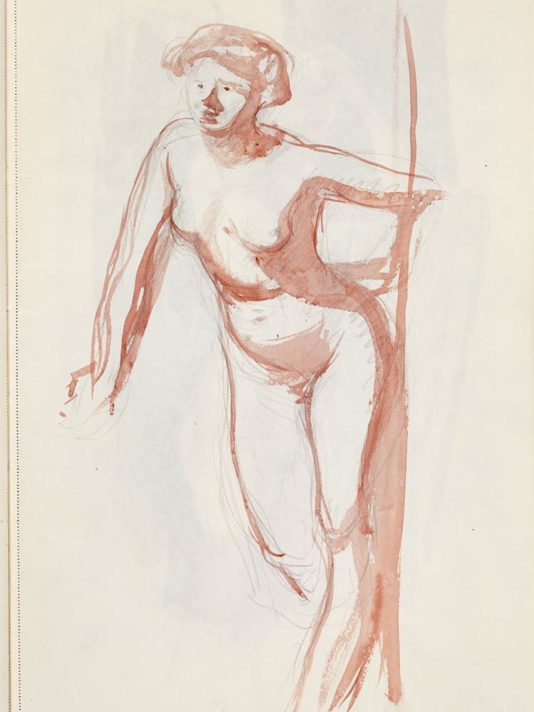 Seisova Alaston Malli, Luonnos, 1902 1909part Of A Sketchbook By Magnus Enckell1