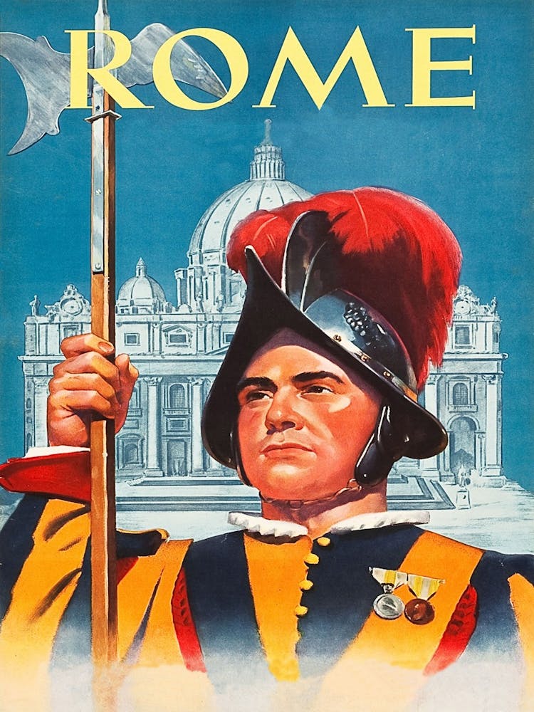 Rome, Italy, Vintage Travel Poster