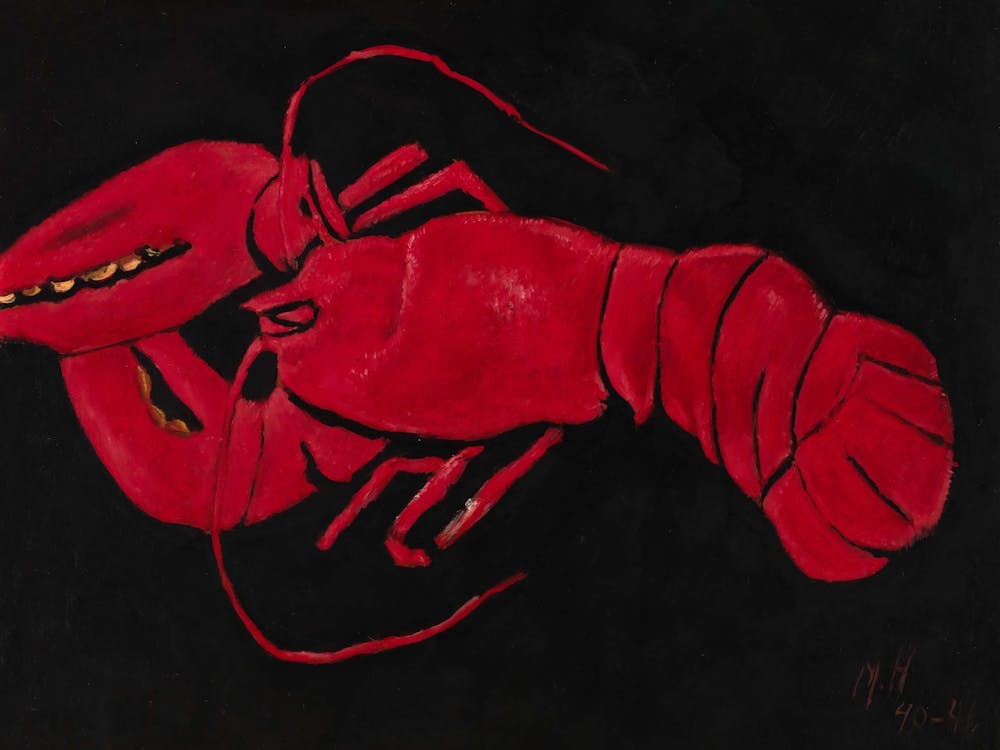 Lobster On Black Background, Marsden Hartley