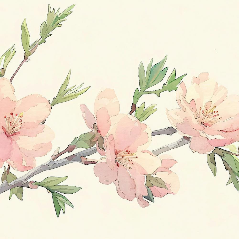 Watercolor Cherry Blossoms