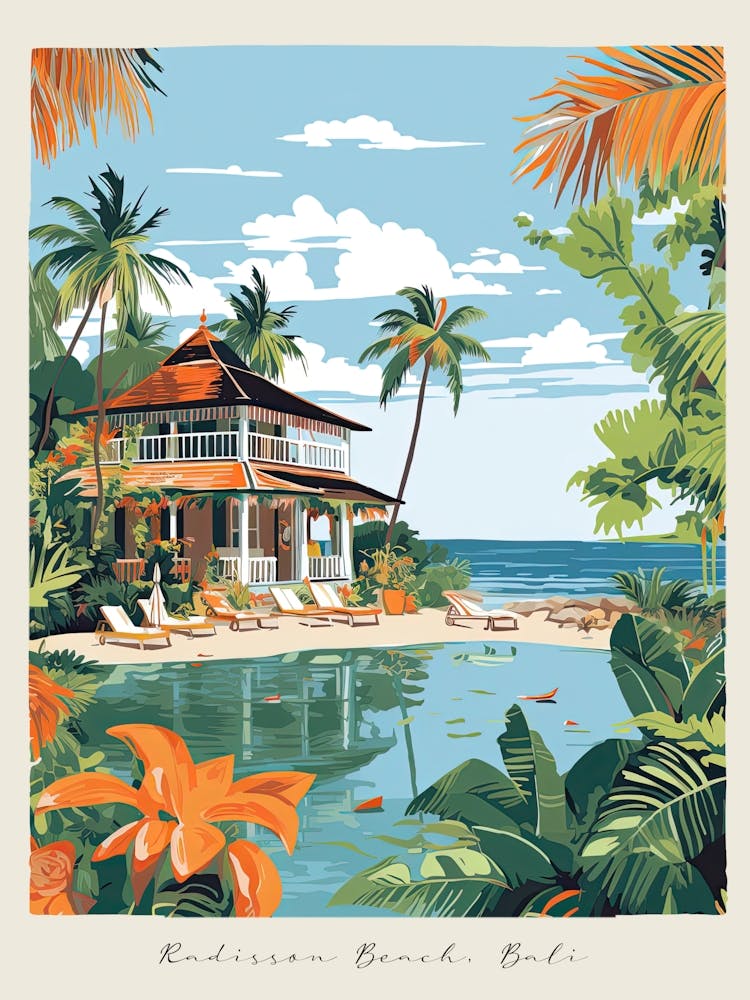 Poster Of Radisson Beach, Bali, Indonesia, Matisse And Rousseau Style 2