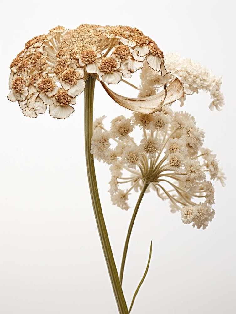 Pressed Wildflower Botanical Art Yarrow Achillea 1