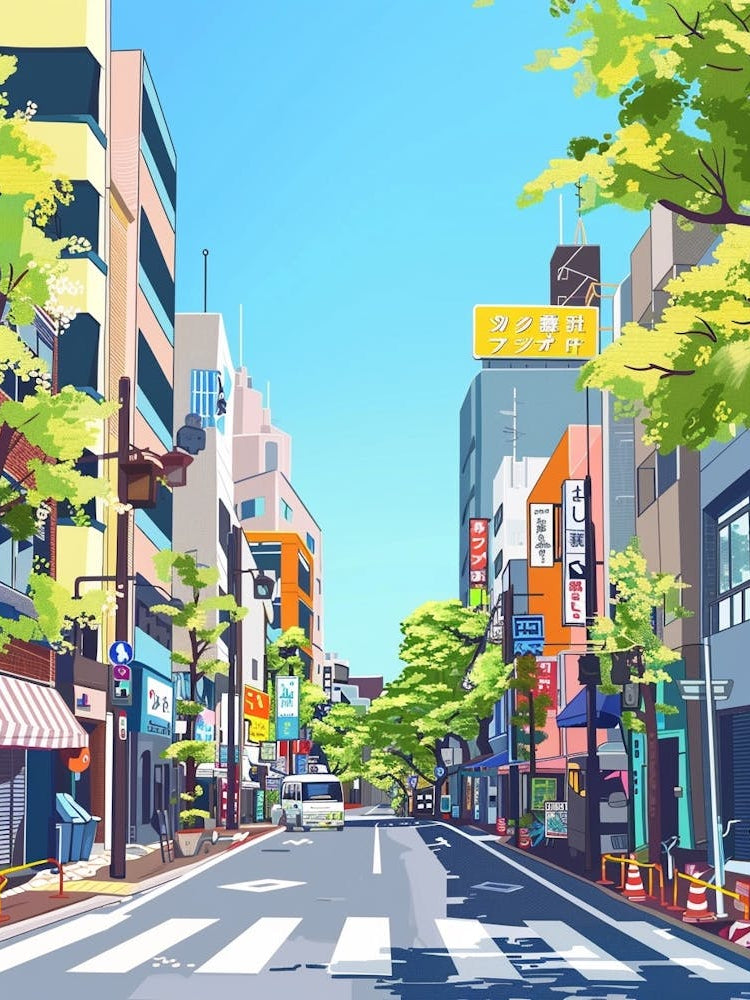 Akihabara Tokyo 3 Colourful Illustration
