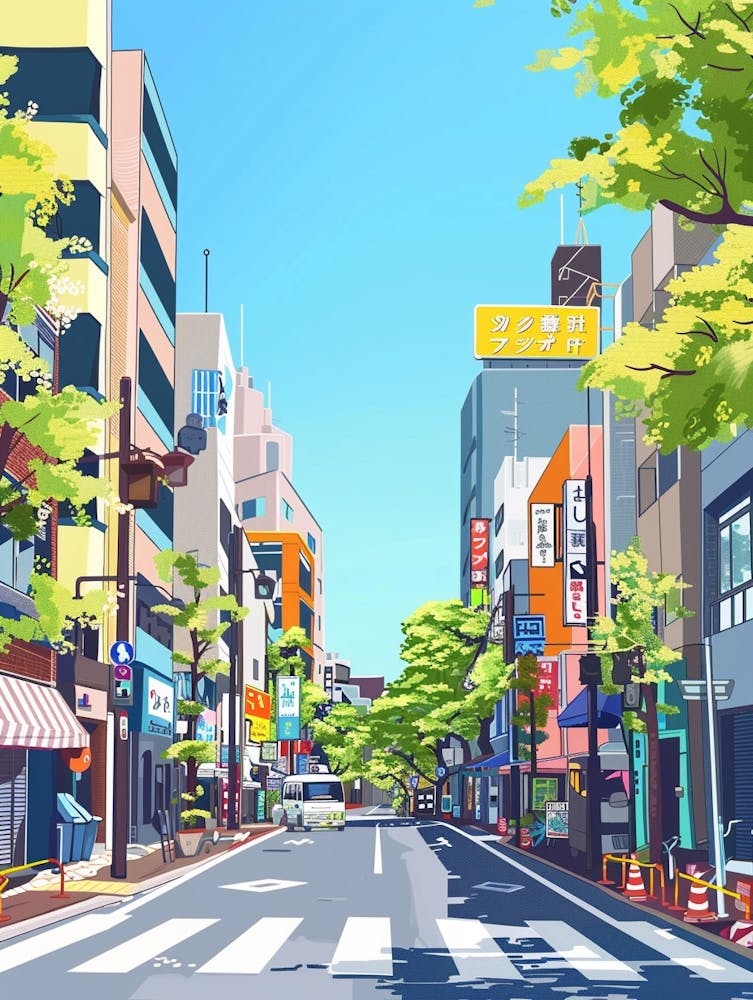 Akihabara Tokyo 3 Colourful Illustration