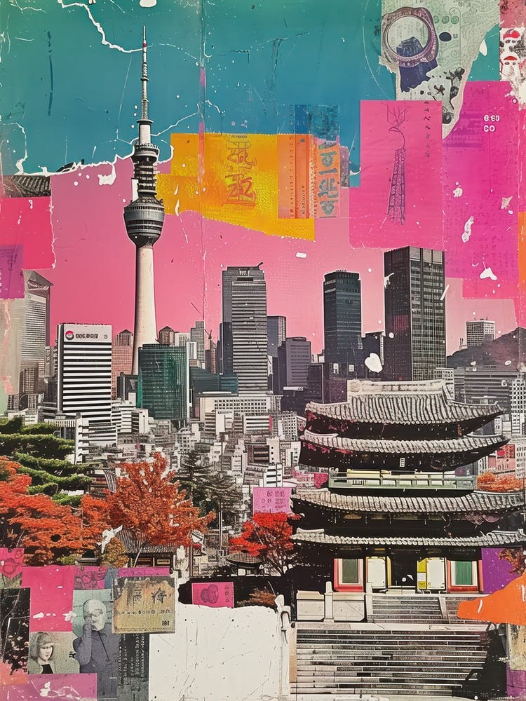 Seoul   Retro Collage Style 3