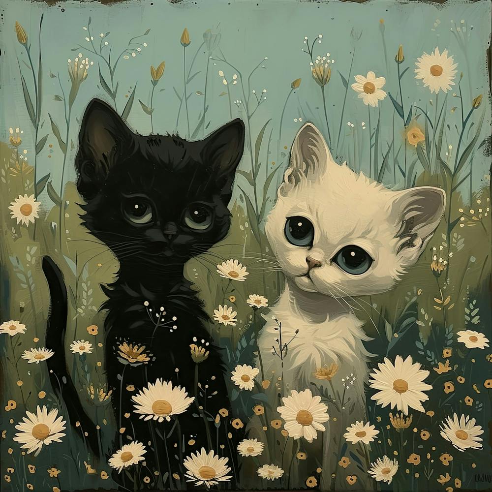 Kittens Fairycore Painting 1