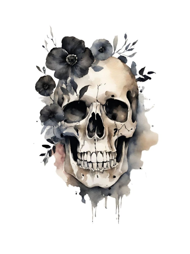 Skull With Flowers