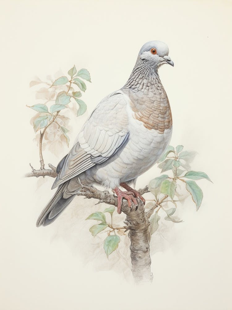 Vintage Bird Drawing Pigeon 3
