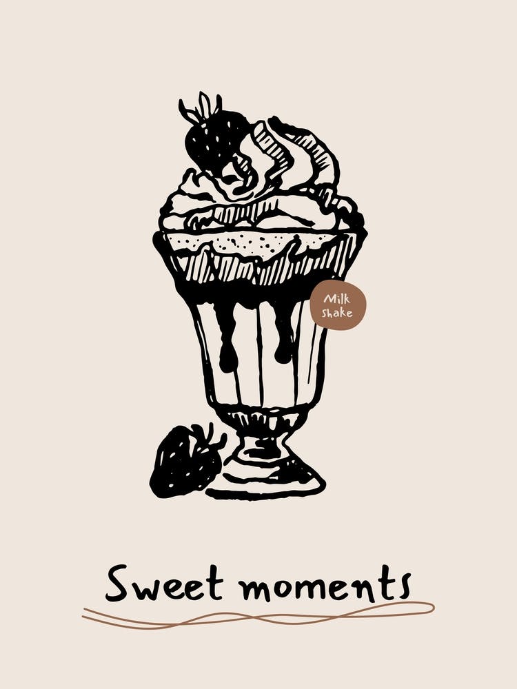 Sweet Moments Milkshake – Dessert Kitchen Wall Decor