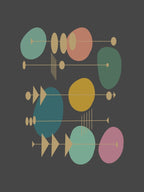 Retro Midcentury Atomic Space Age in Gray