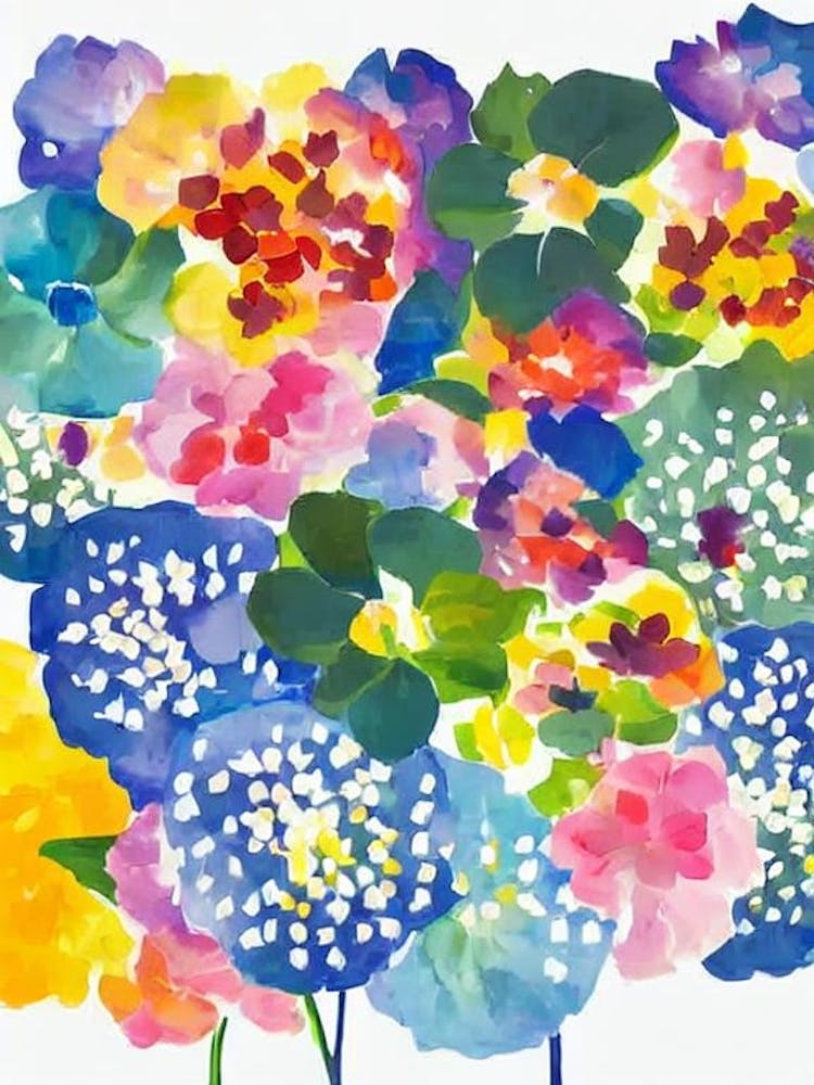 Hydrangea 2 Modern Colourful Flower