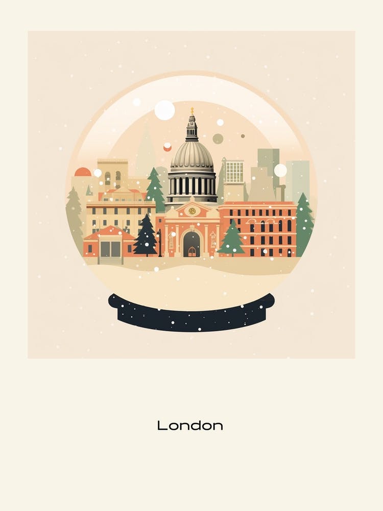 London United Kingdom 4 Snowglobe Poster