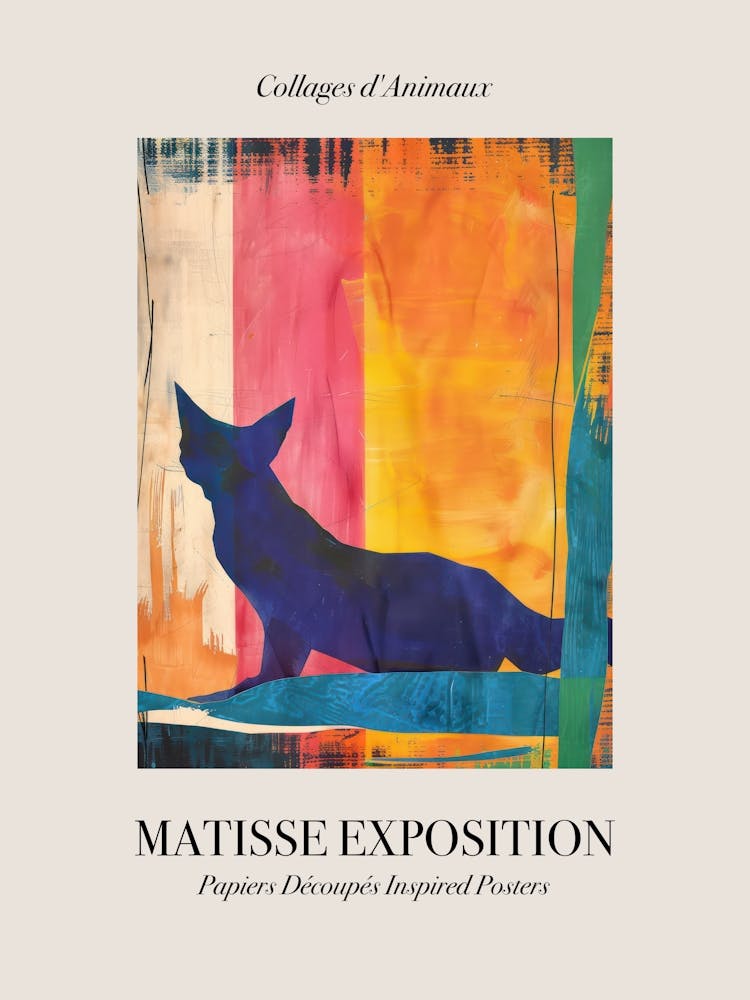 Fuchs 4 Matisse-inspirierte Exposition Tiere Poster