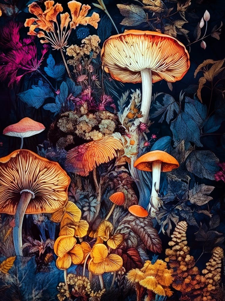 Mushrooms In The Forest nature flora