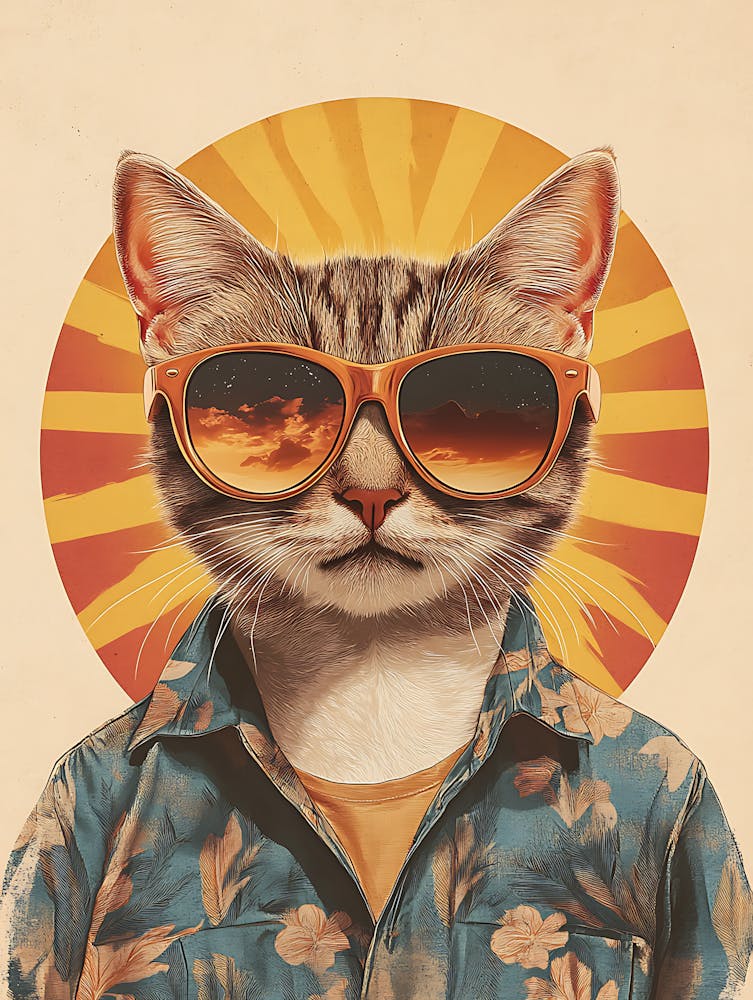 Vintage Retro Poster Cool Cat 2