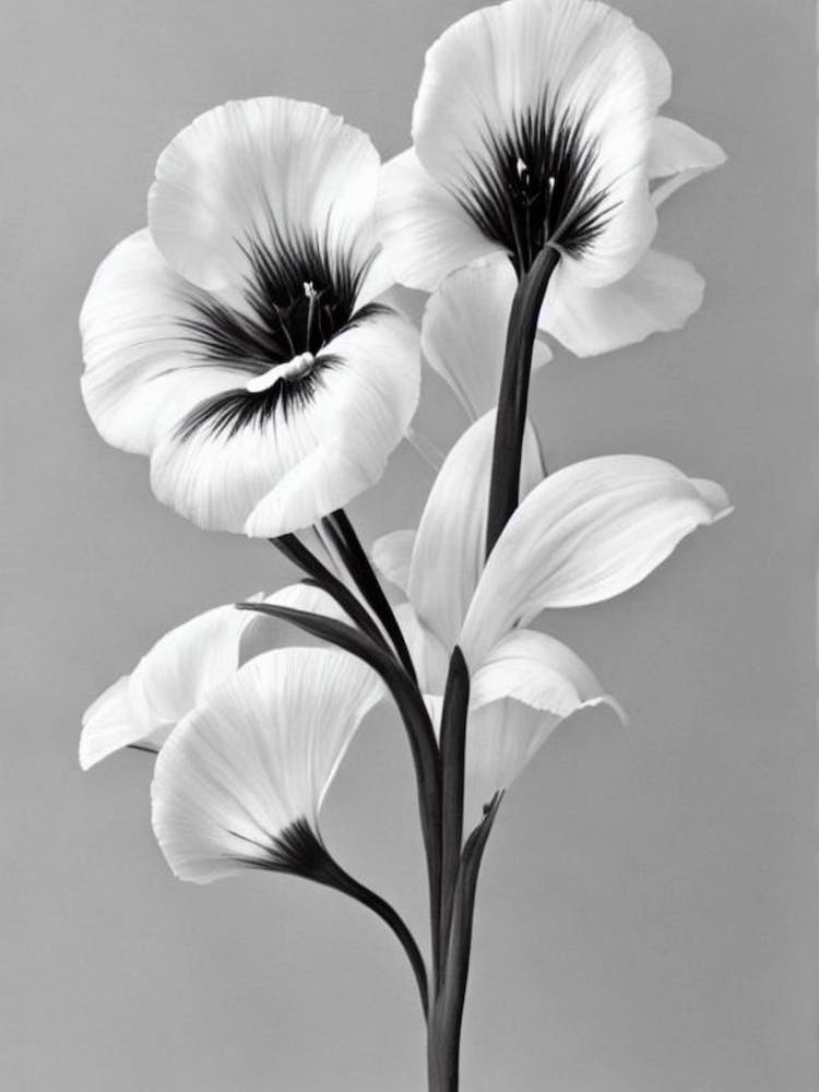 Lisianthus B&W Pencil 2 Flower