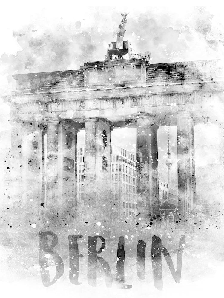 Aquarell Berlin Brandenburg Gate