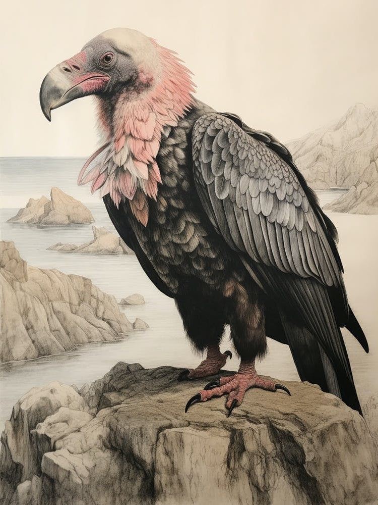 Vintage Bird Drawing California Condor 2