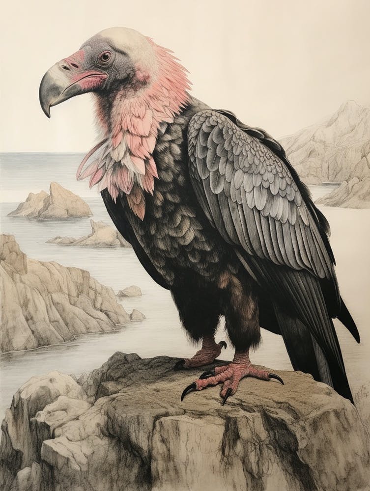 Vintage Bird Drawing California Condor 2