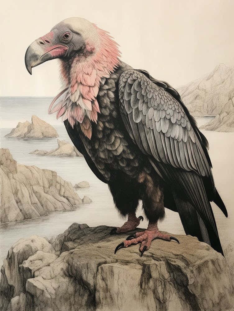 Vintage Bird Drawing California Condor 2