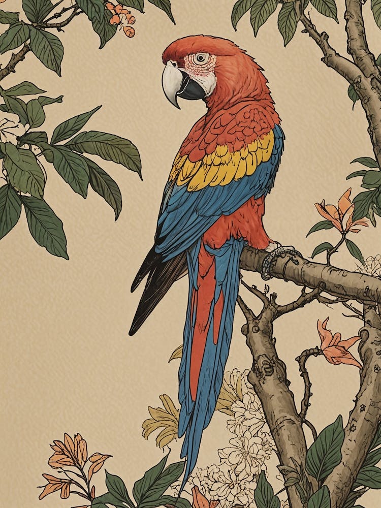 Parrot On A Branch